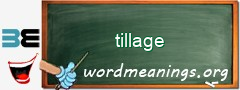 WordMeaning blackboard for tillage